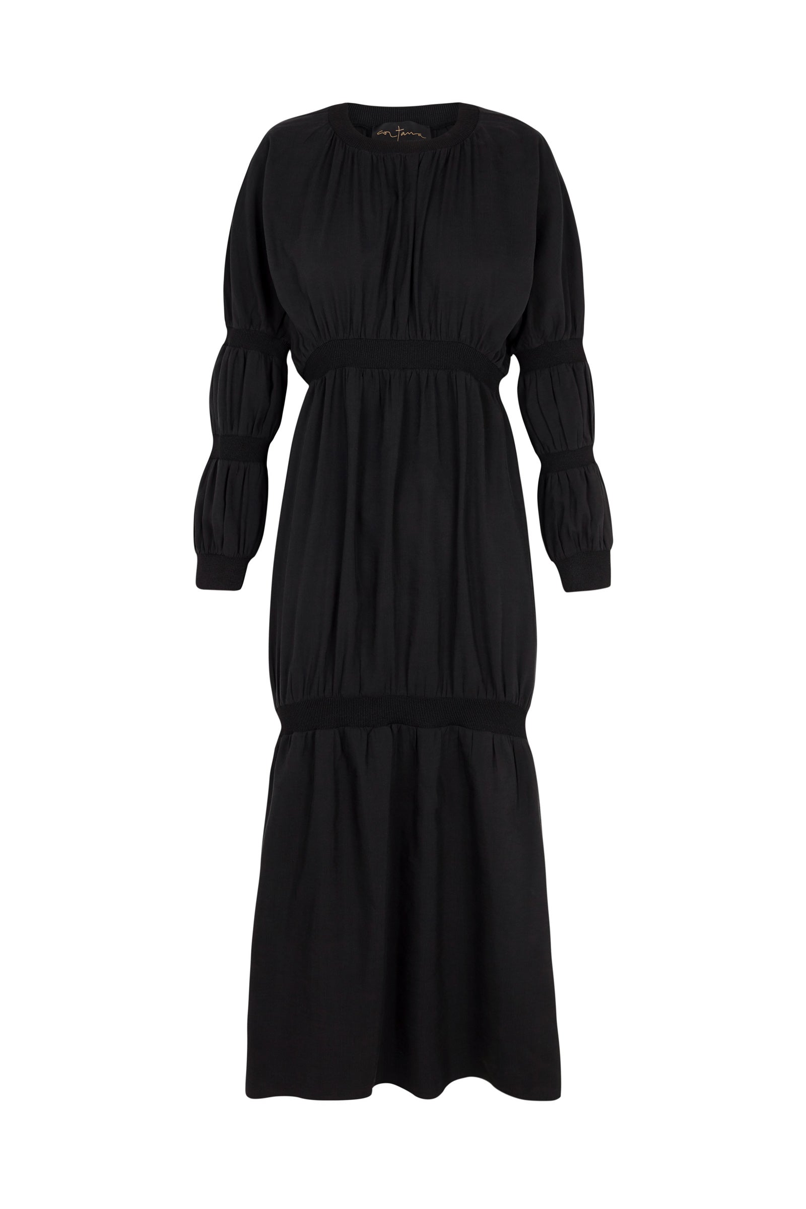Morgan, vestido en lino y seda gris humo