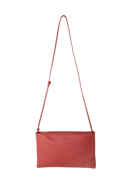Myla, red leather shoulder bag
