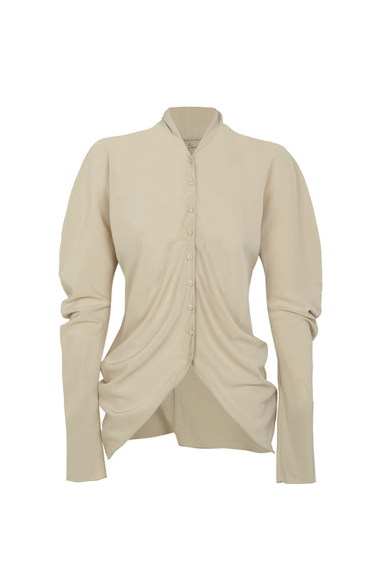 Mystic, beige silk shirt
