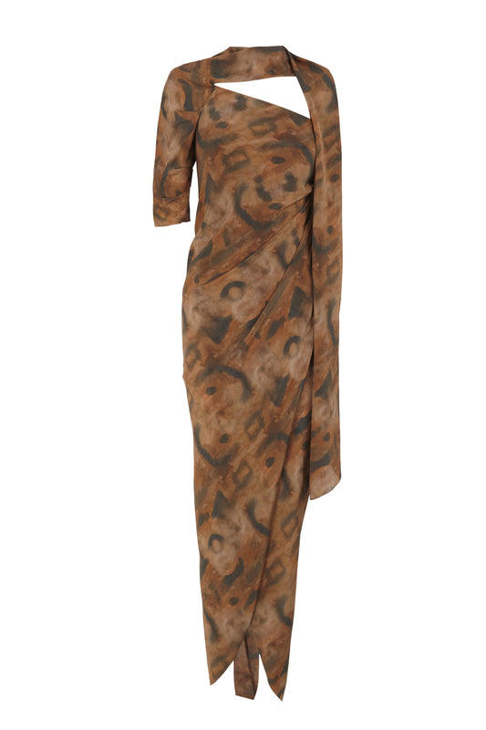 Naila, taiyo print silk dress