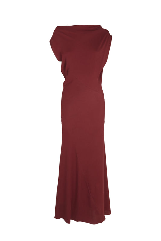 Najwa, vestido de seda cereza