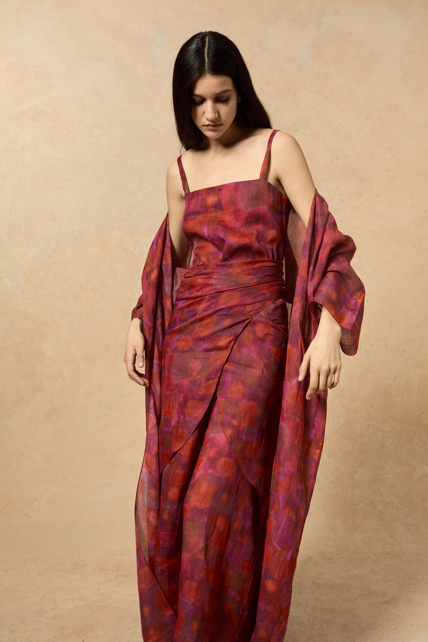 Lyn, indira print dress in ramie 