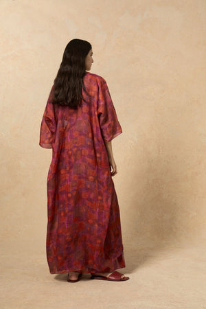 Lyn, indira print dress in ramie 