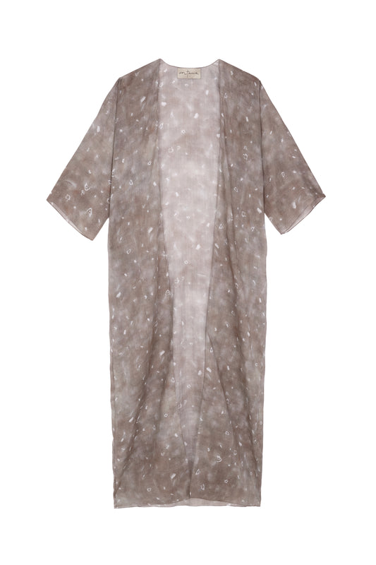 Nina, ayaz print long ramie jacket