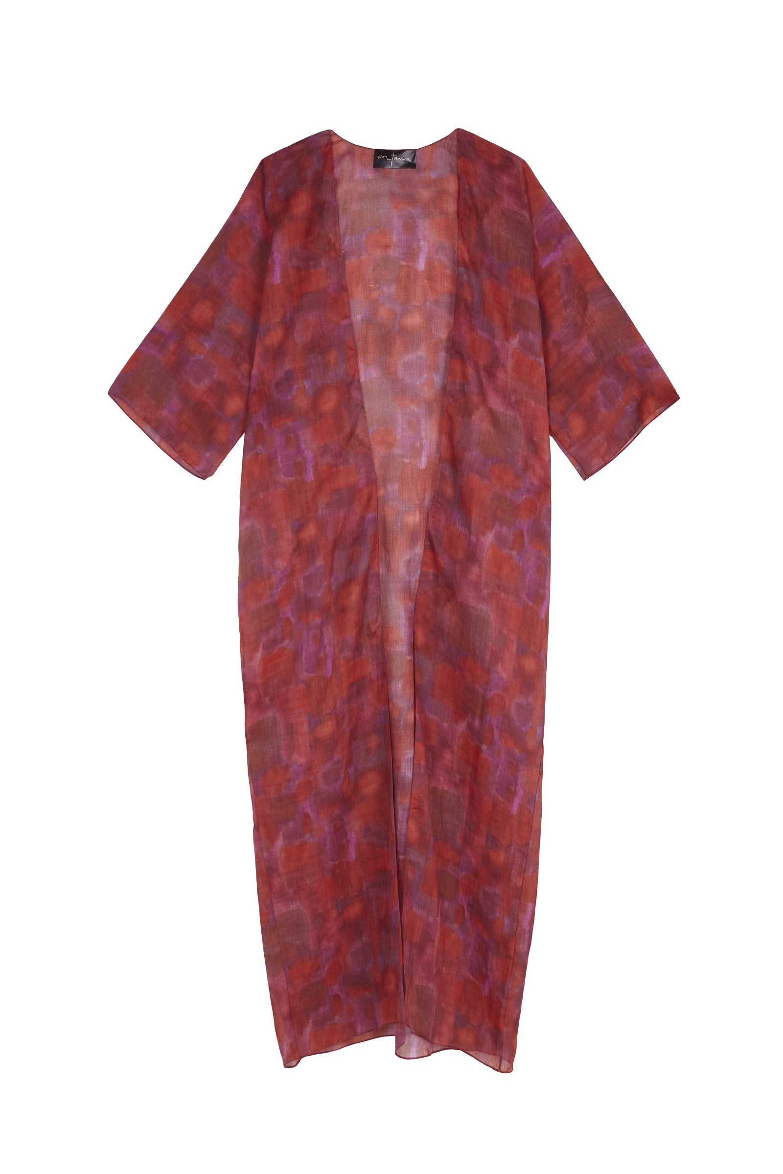 Nina, chaqueta larga en ramio indira print