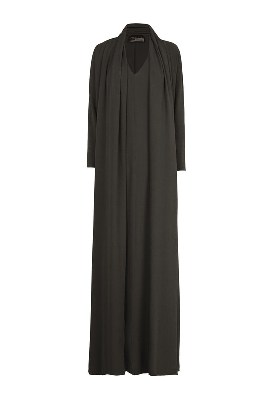 Niza, vestido de seda stretch charcoal