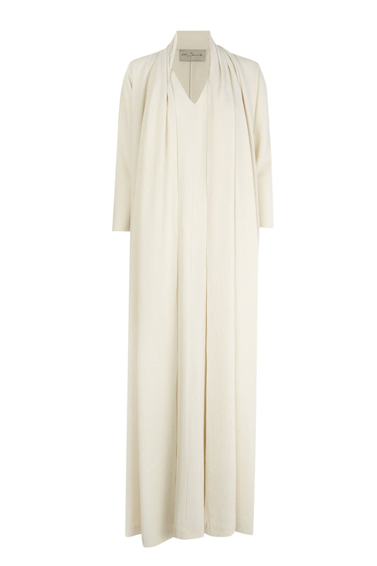 Niza, ivory stretch silk dress