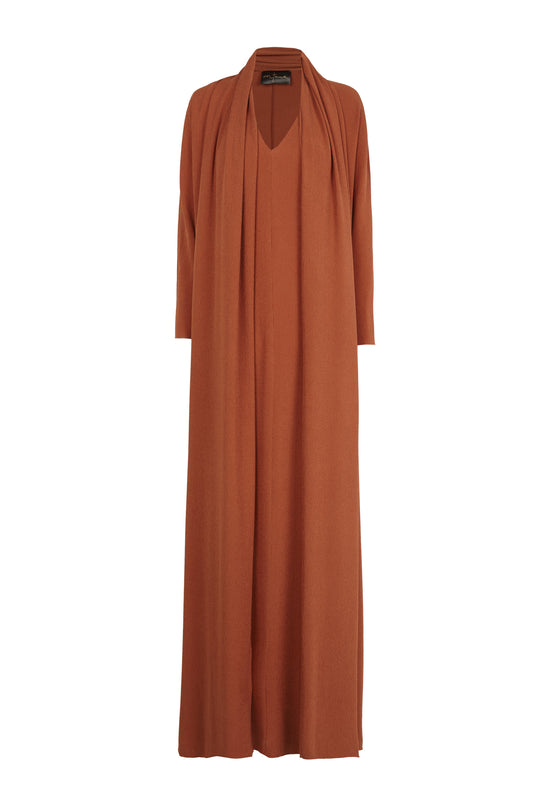 Niza, vestido de seda stretch rojo lava