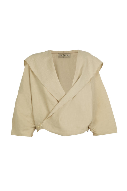 Noa, sand linen and virgin wool jacket