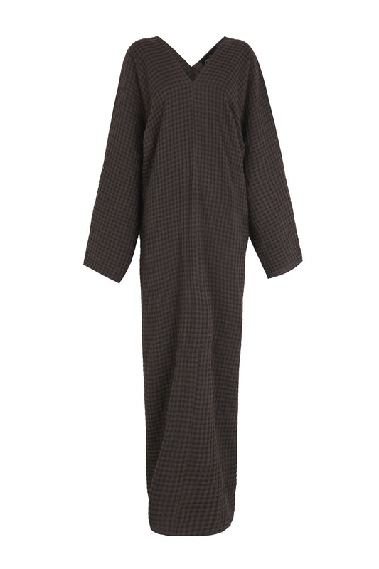 Nuna, vestido a cuadros jacquard oscuro