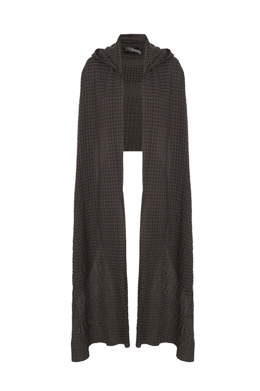 Nuna, brown checked jacquard scarf