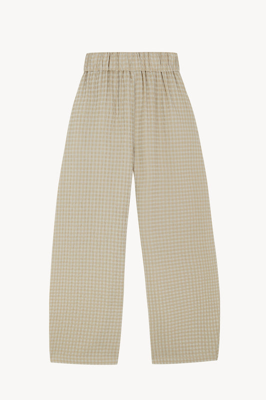 Nuna, beige checked jacquard pants