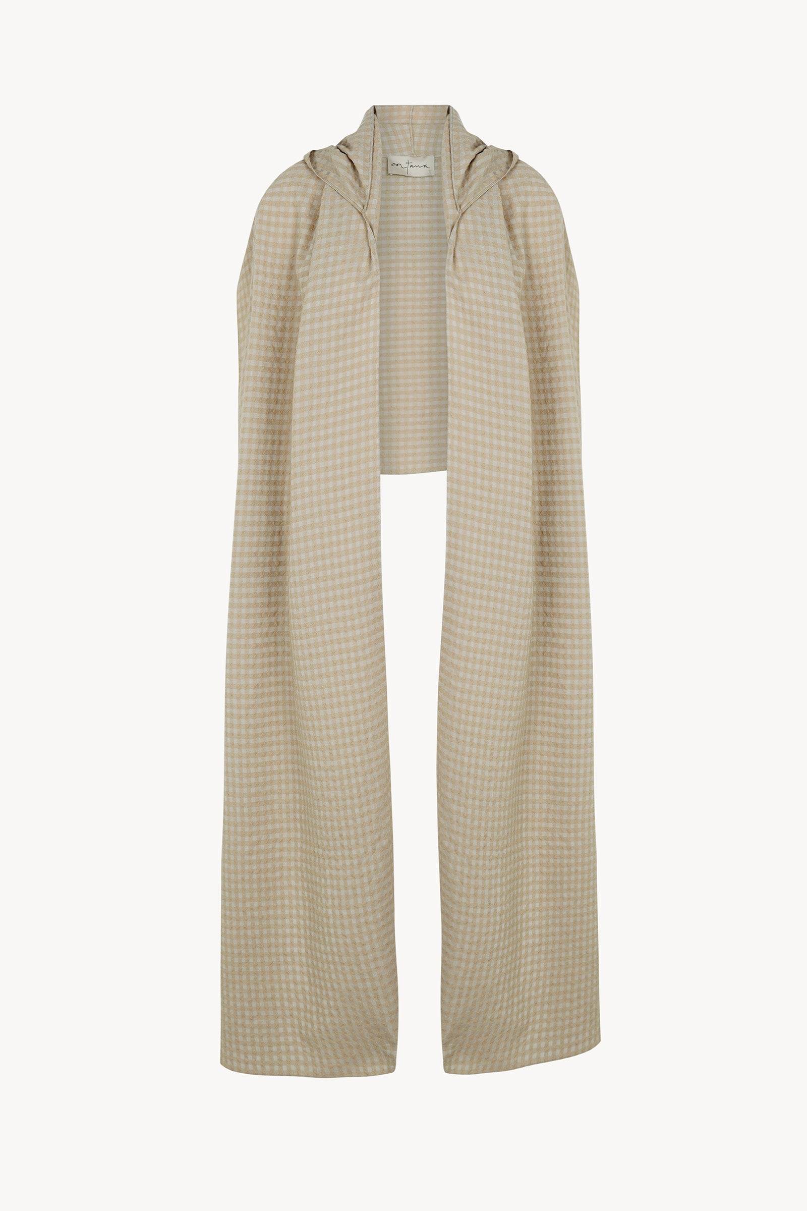 Nuna, bufanda a cuadros jacquard beige