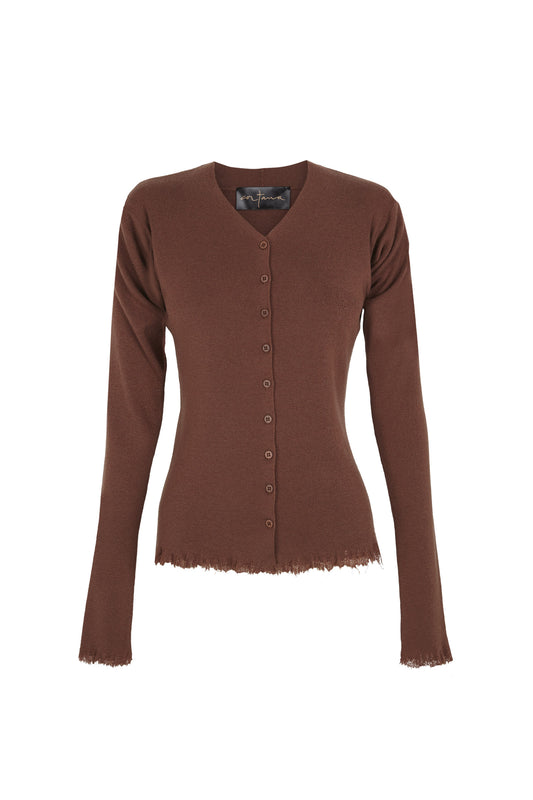 Ojala, blush wool and cashmere cardigan