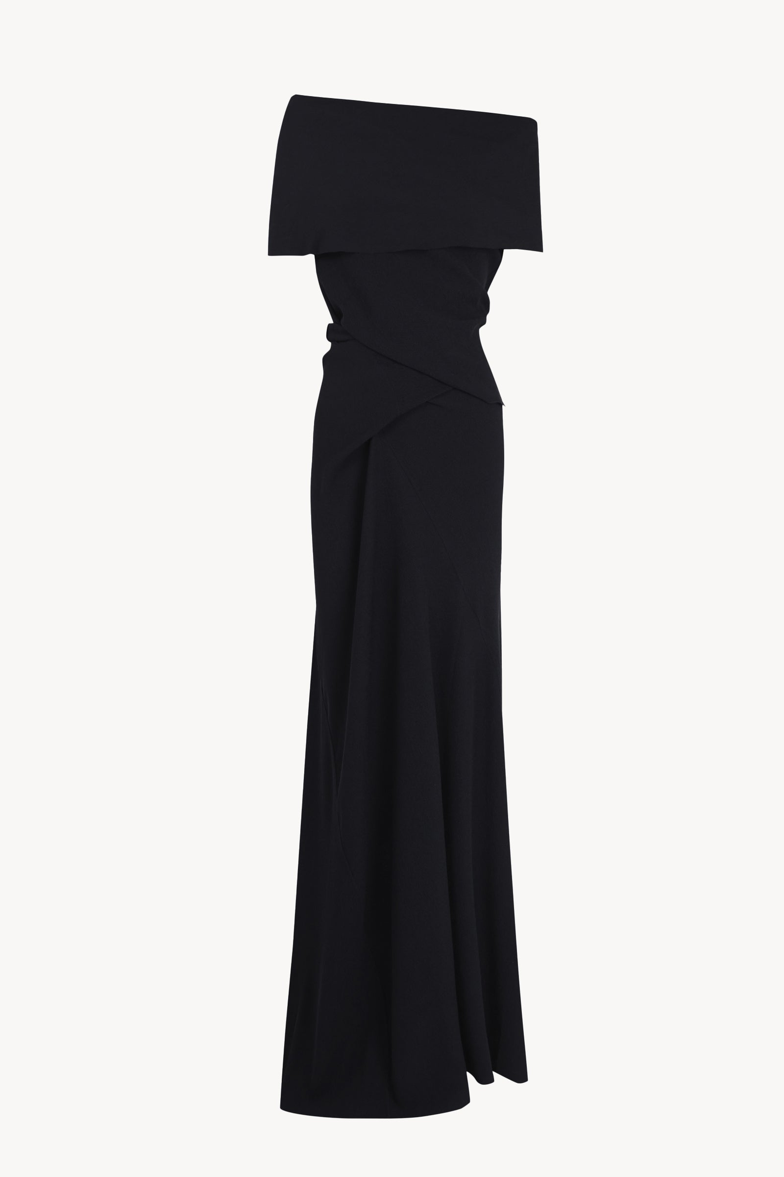 Onara, pure navy stretch silk long dress