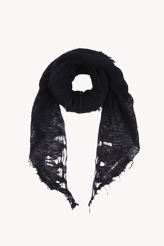 Onye, black open knit bandana