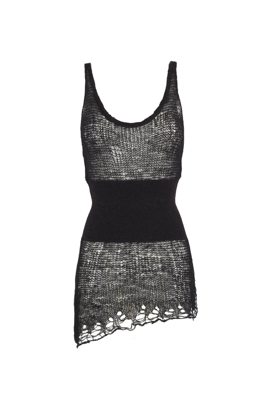 Onye, black alpaca, silk and cashmere top