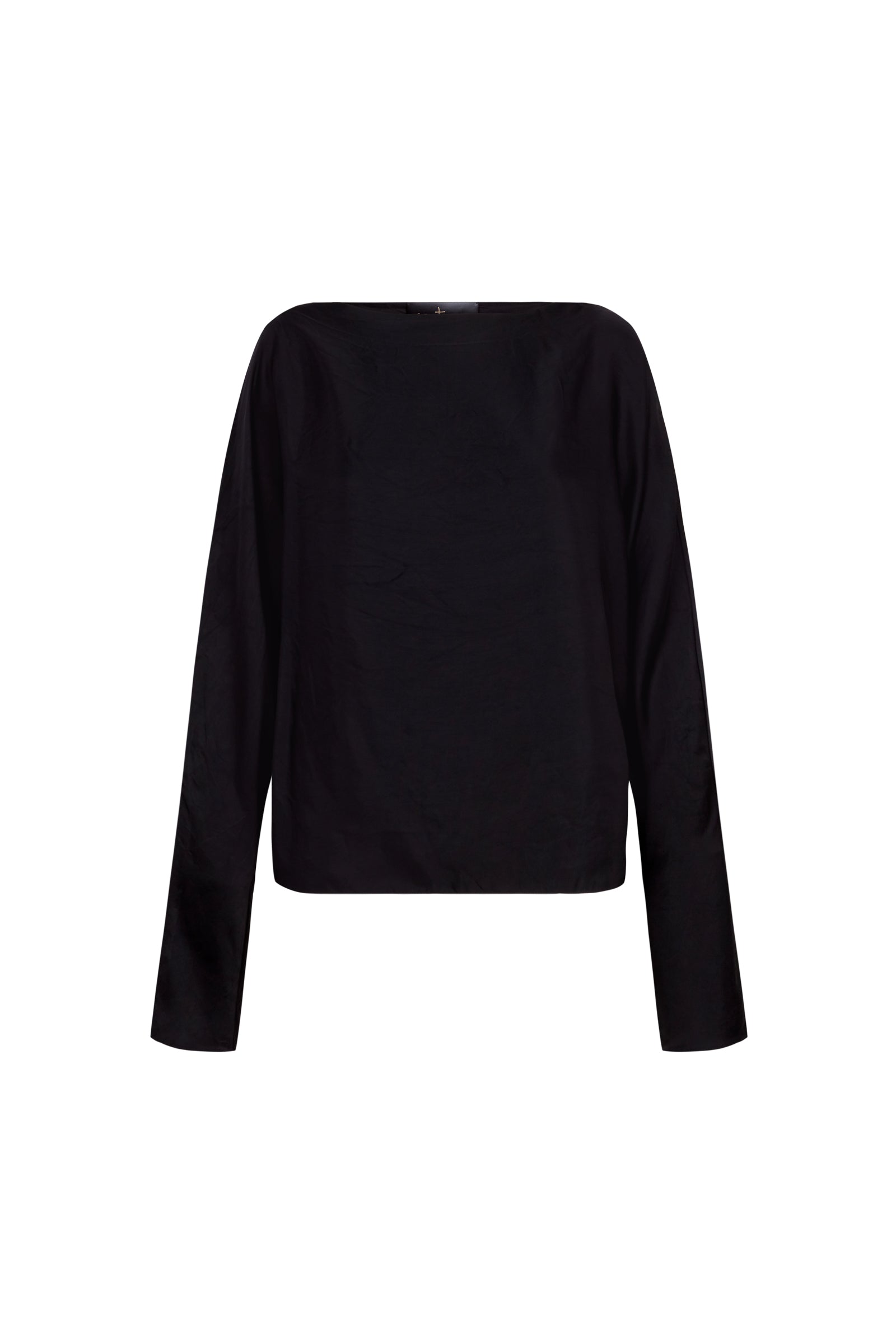 Oona, top en cupro negro
