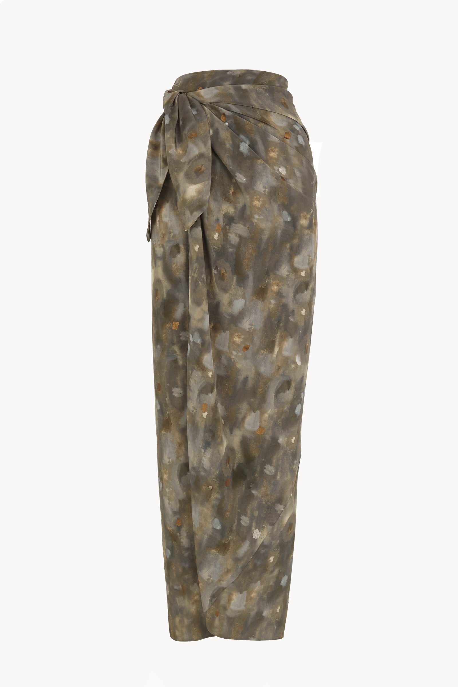Pareo, grey metal print silk skirt