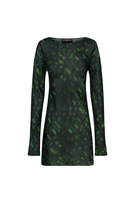 Paris, top en seda sonora print