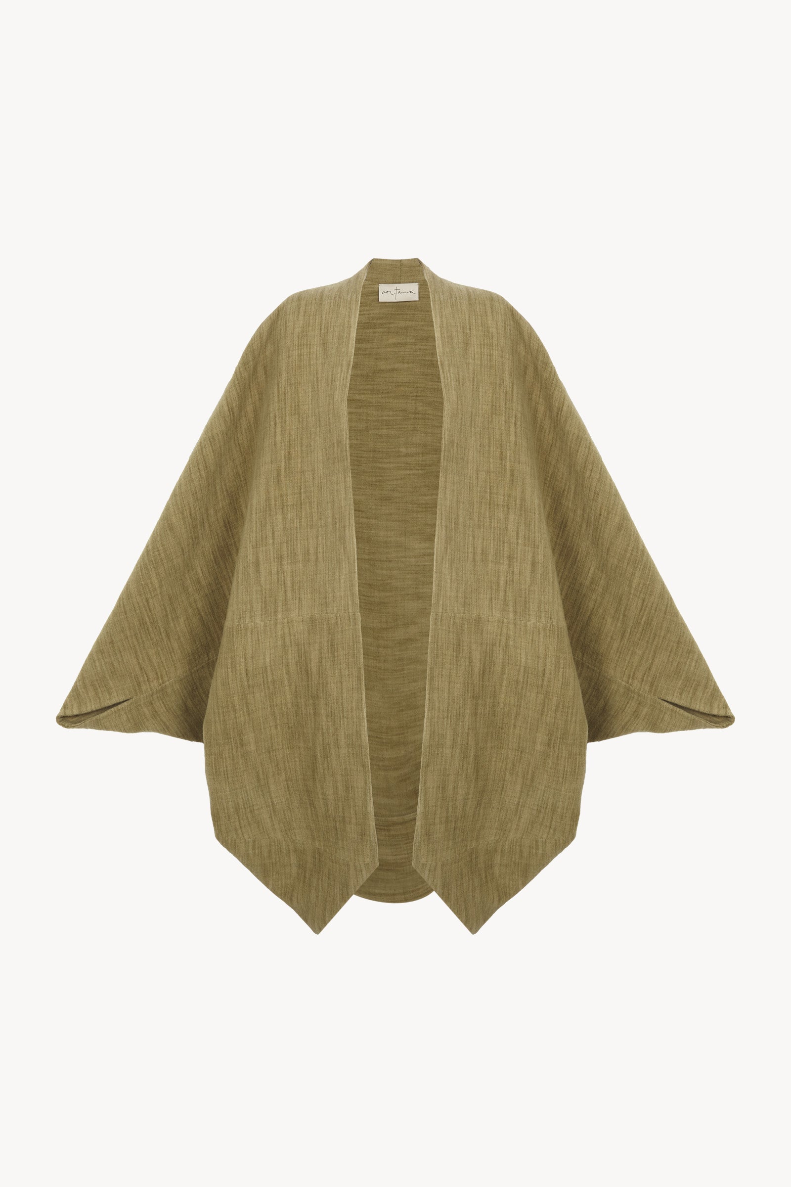 Path, green melange double-face coat