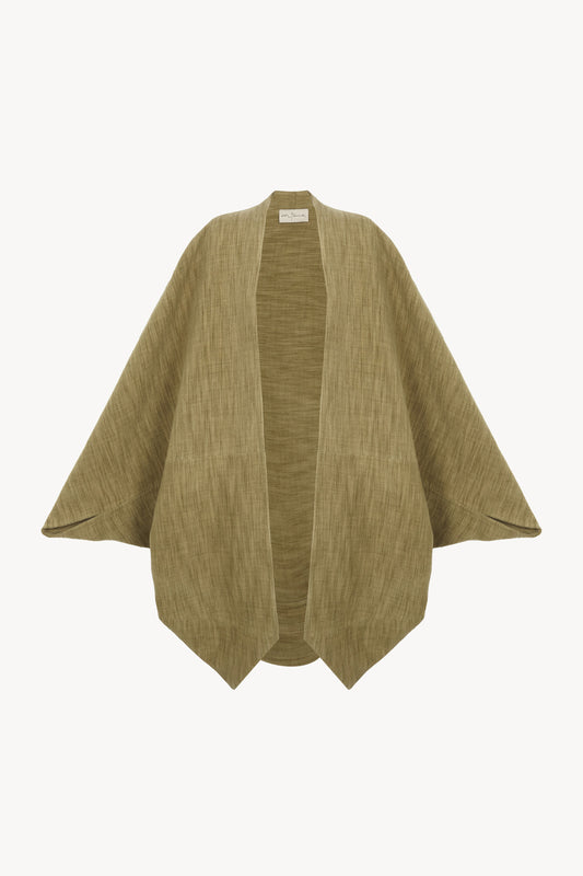 Path, green melange double-face coat