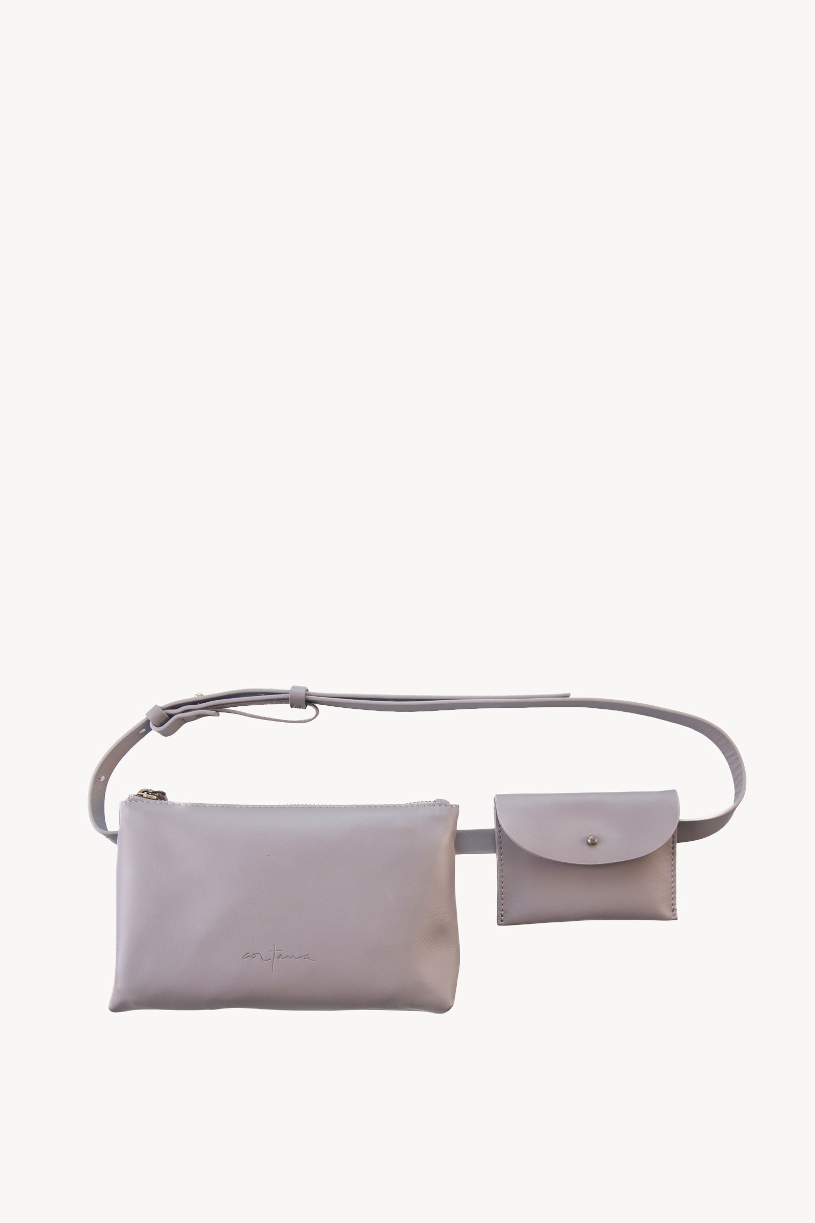 Petra, riñonera en cuero beige
