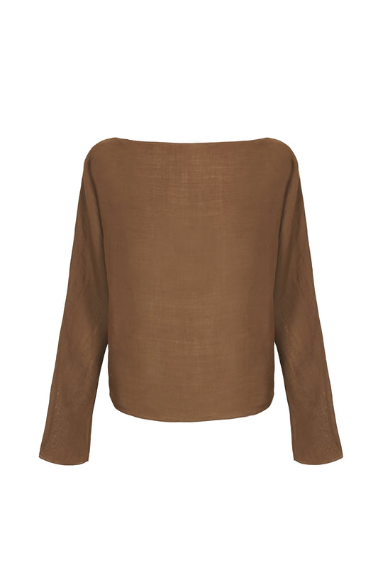 Poona, top de ramio henna