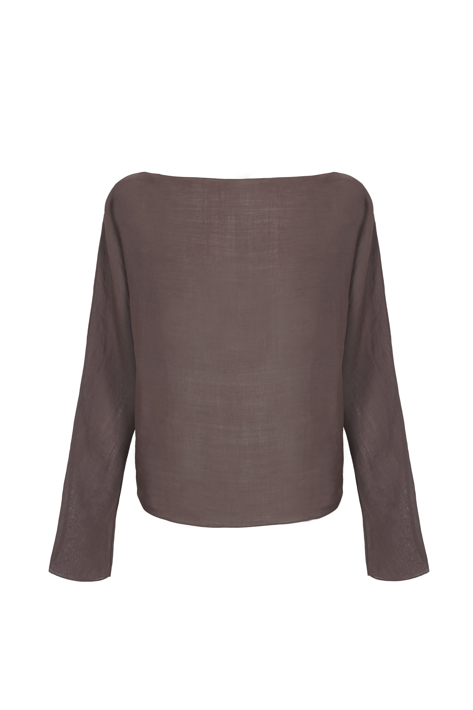 Poona, top de ramio marron morado