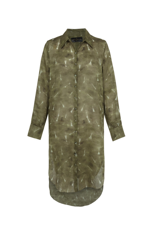 Rami, pua print ramie long shirt