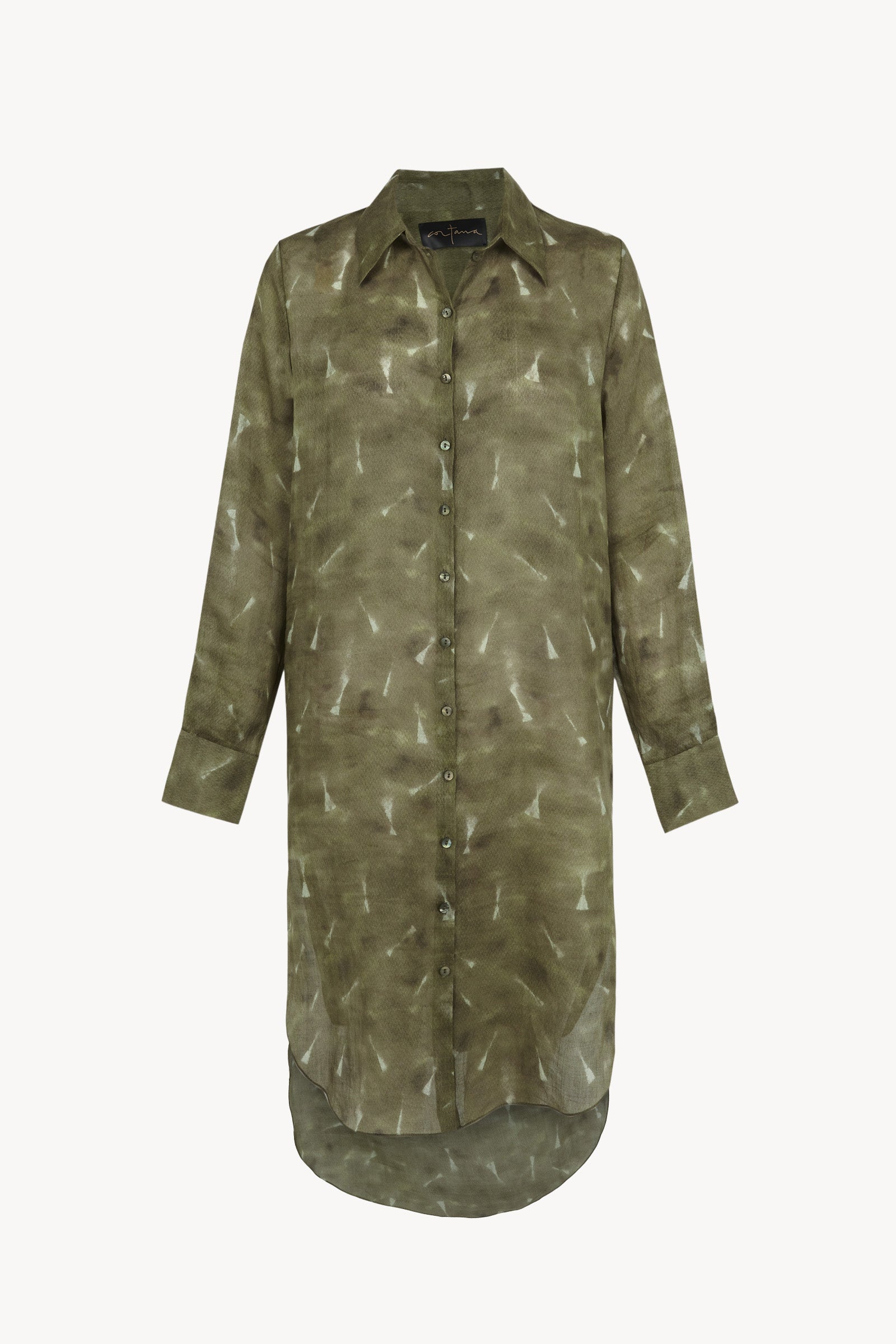 Rami, pua print ramie long shirt