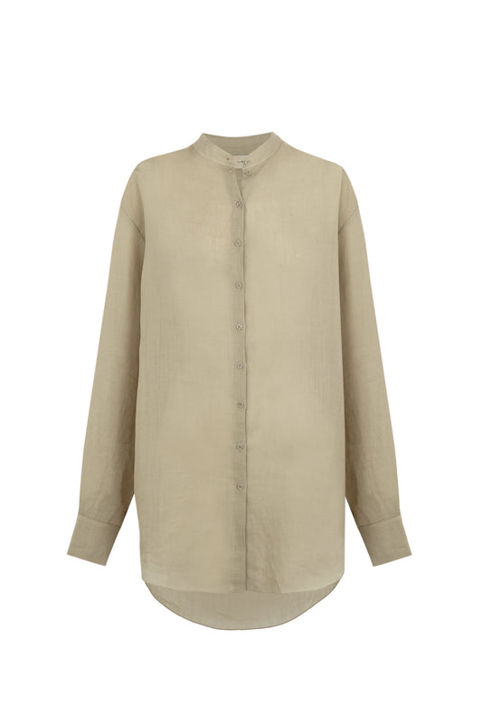 Raoul, sage green ramie shirt