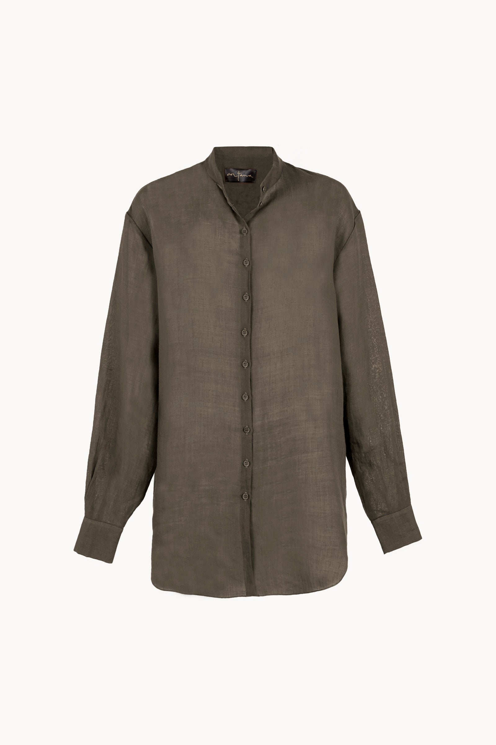 Raoul, grey-green ramie shirt
