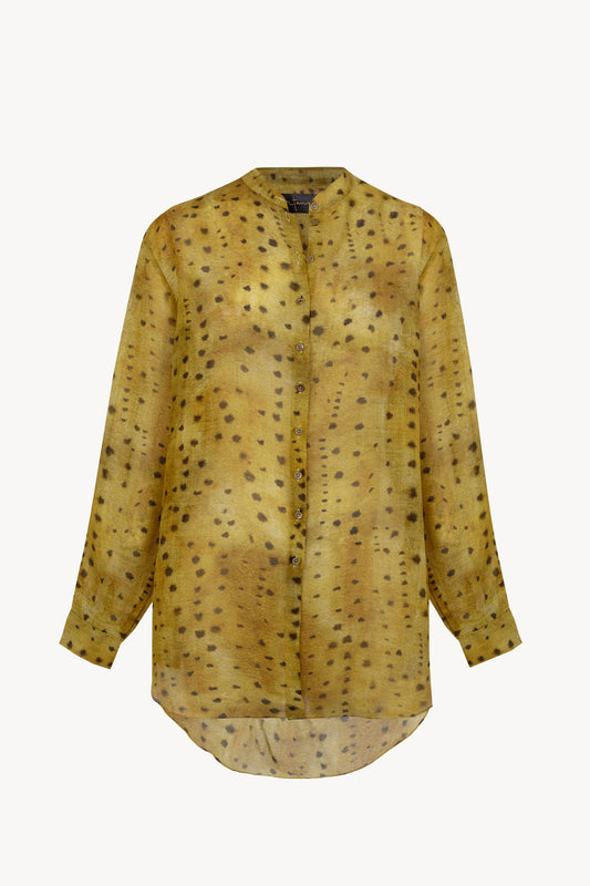 Raoul, llimona print ramie shirt