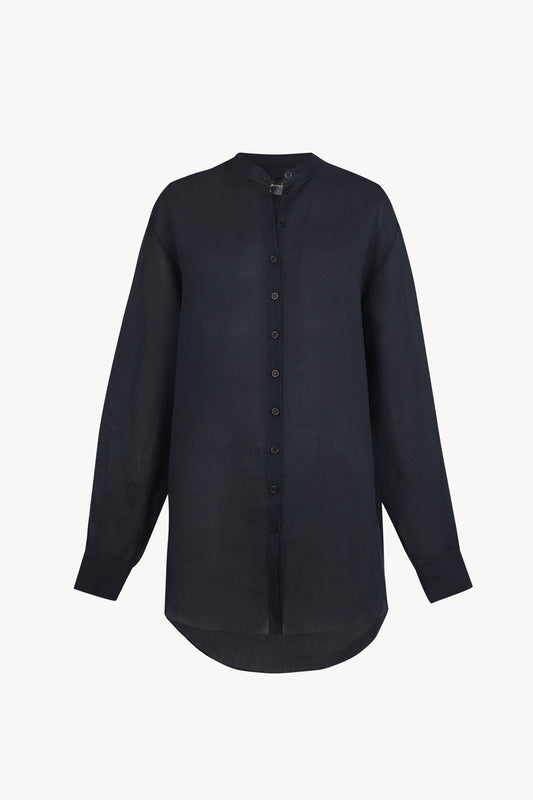 Raoul, pure navy ramie shirt
