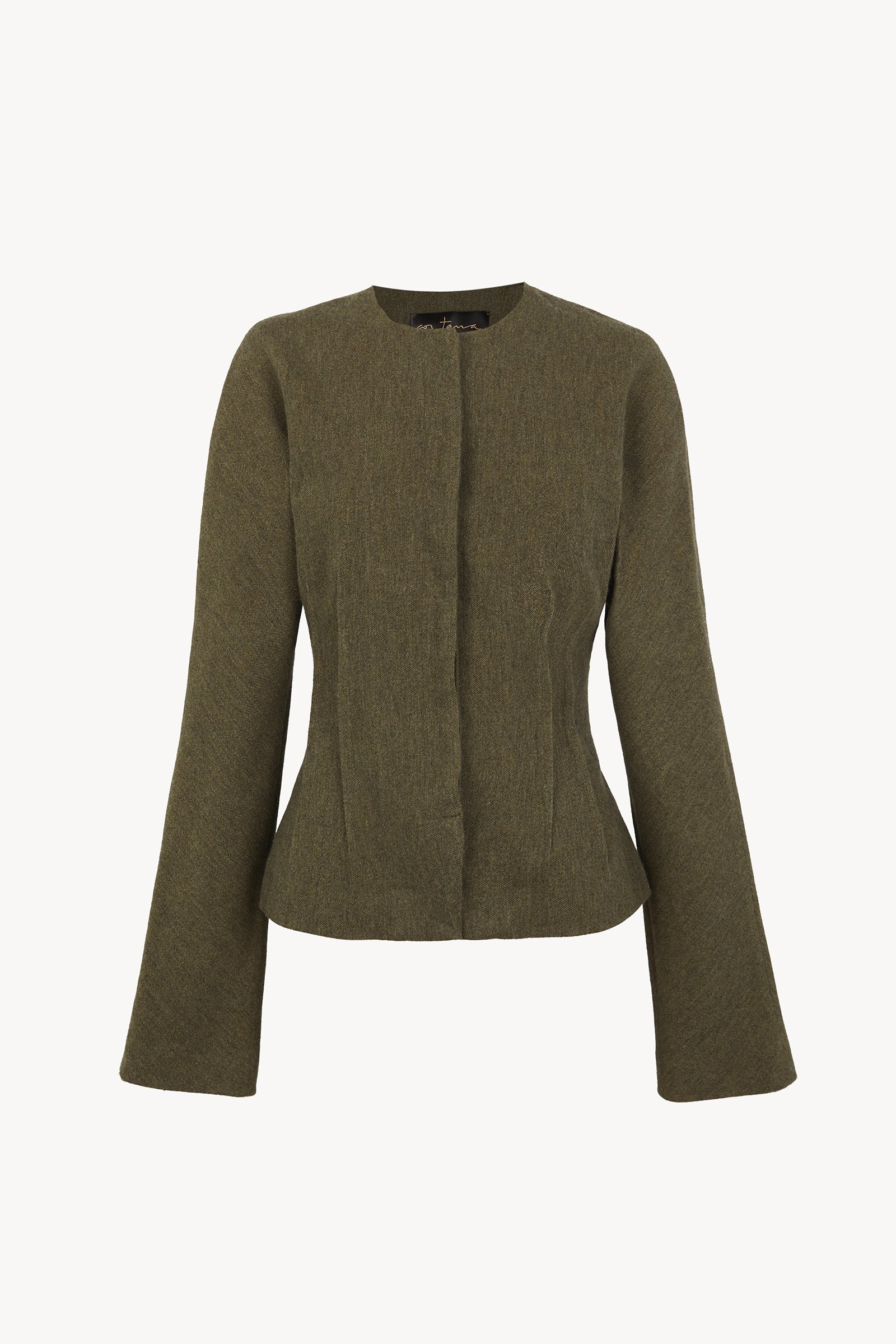 Rider, fitted green melange jacket