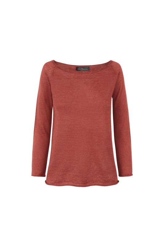Rinen, cherry linen knit jumper
