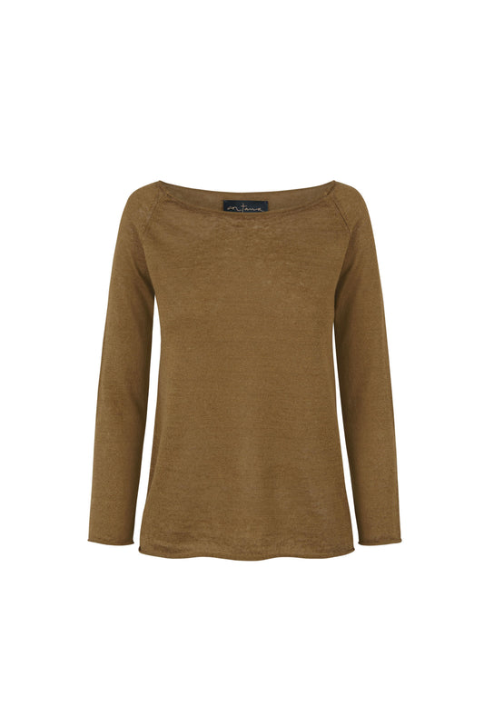 Rinen, mustard linen knit jumper