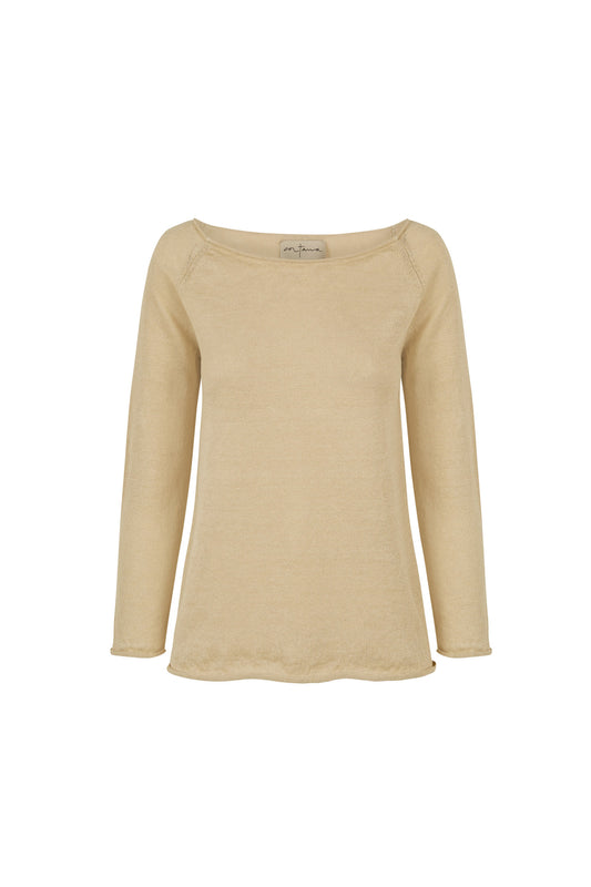 Rinen, ecru linen knit jumper