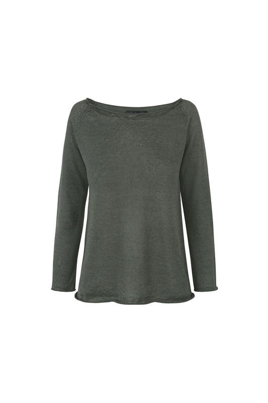 Rinen, jade linen knit jumper