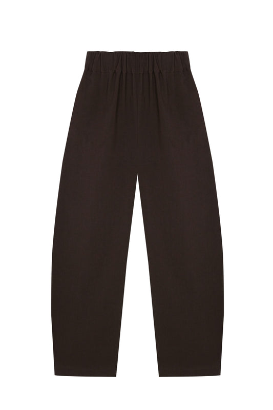 Rocco, chocolate linen and virgin wool pants