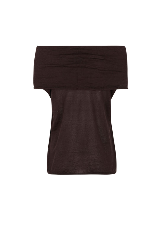 Romeo, brown linen blend knit top