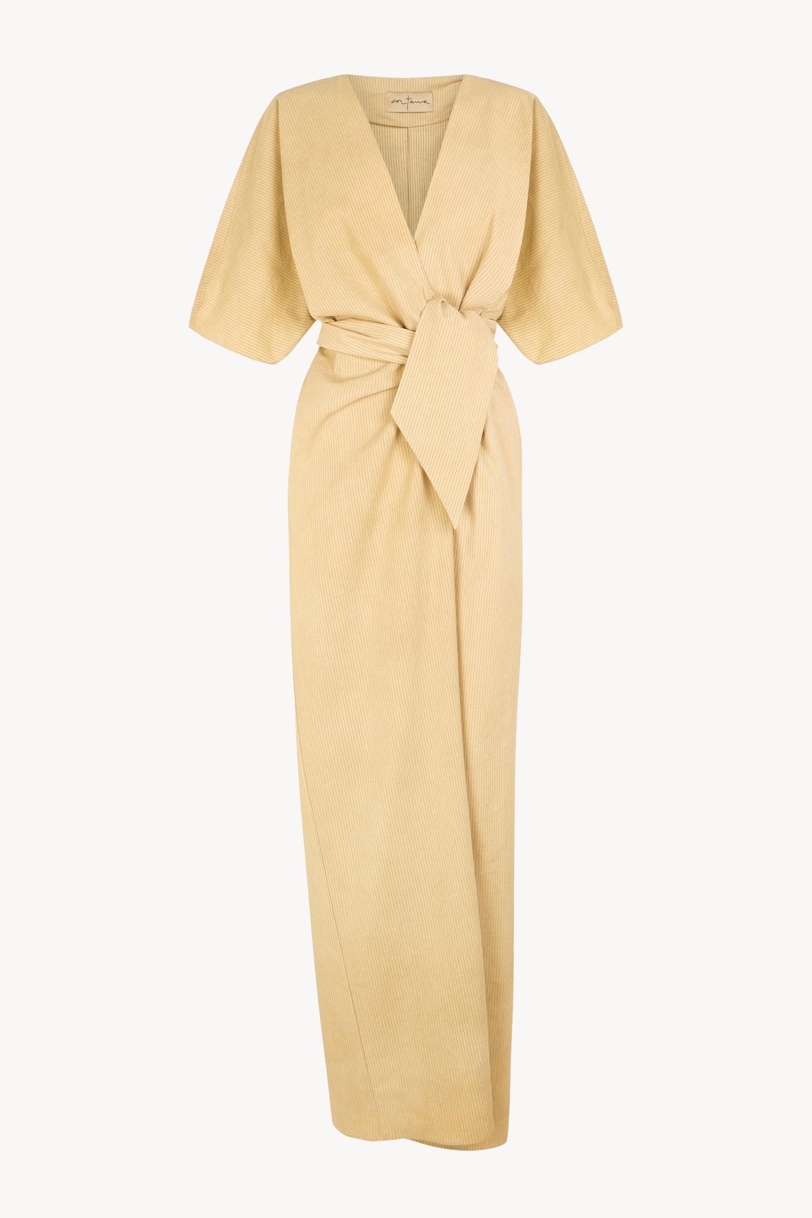 Ryo, fade beige striped dress