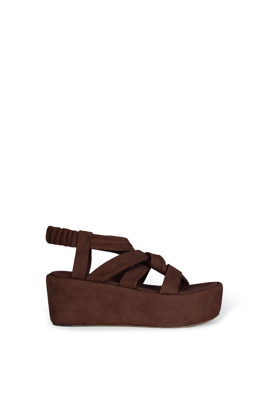 Ryo, dark maroon platform sandal