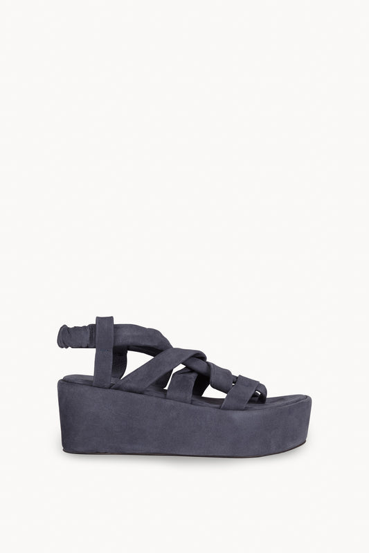 Ryo, navy blue platform sandal