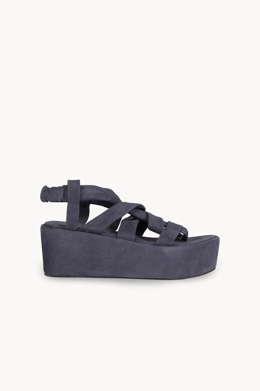 Ryo, navy blue platform sandal