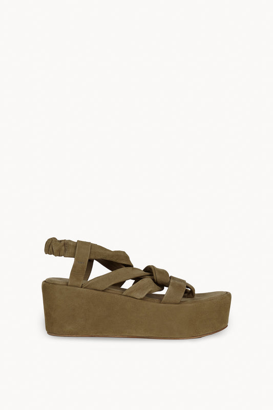 Ryo, olive green platform sandal