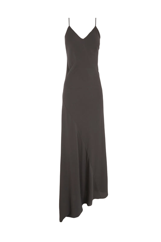 Sabrina, graphite stretch silk dress