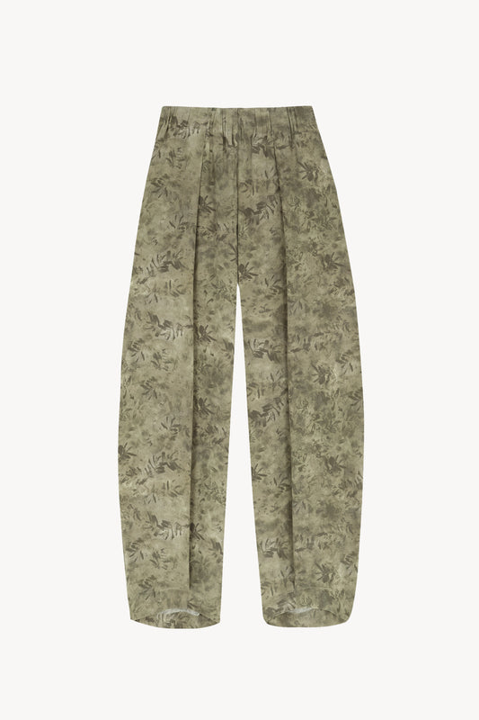 Salma, pantalon en seda herba print