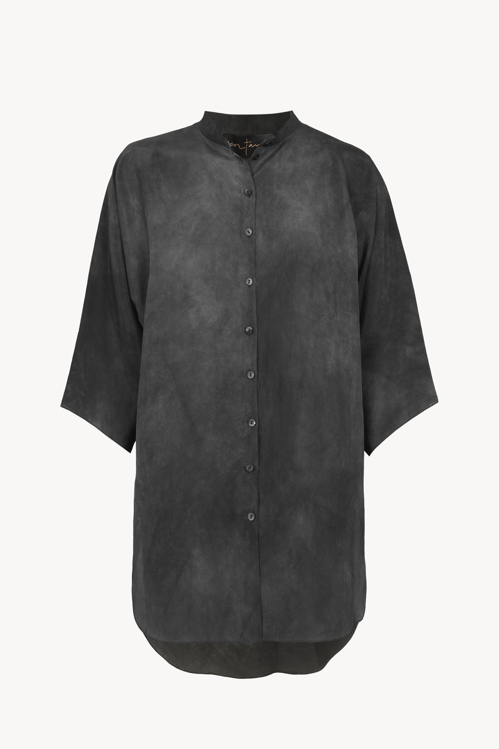 Salome, camisa de seda petroleo maltinto